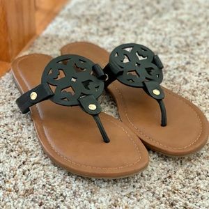 Michael Shannon Black Leather Sandals